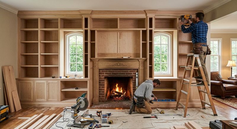 Custom Bookcase Installation in Charlotte, NC